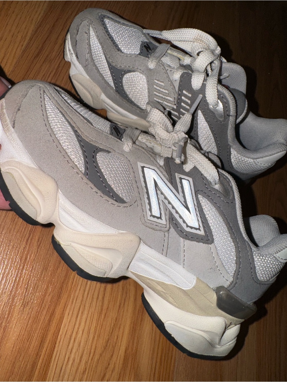 New Balance Kids Gray and Cream Chunky Sneaker